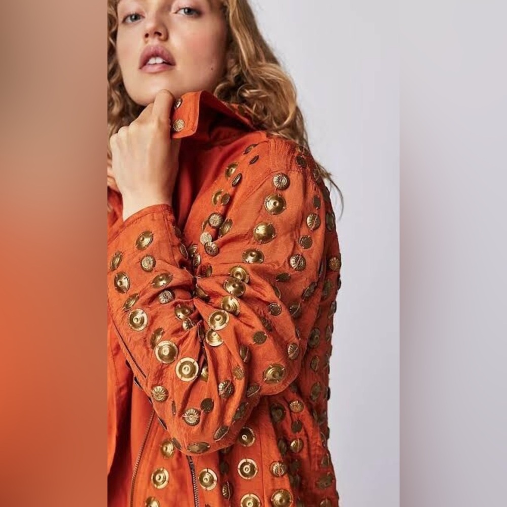 NWT FREE PEOPLE CHELSEA COIN MOTO JACKET $498 retail - Picture 2 of 8